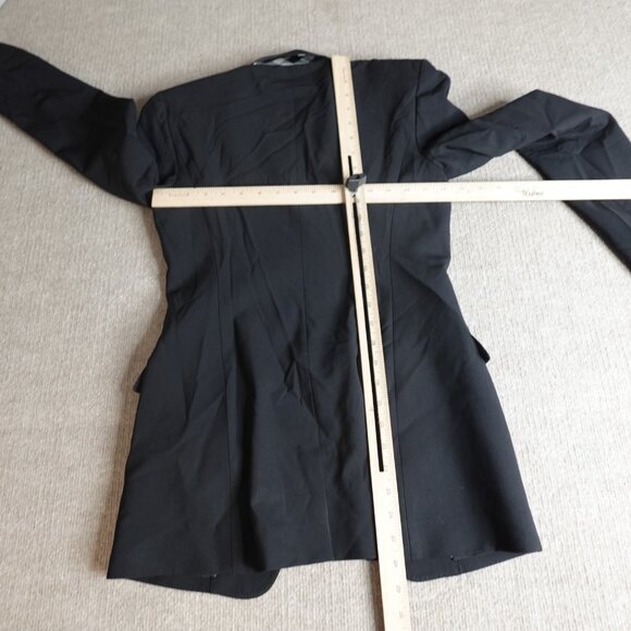 Burberry Womens Blazer 6 Black Peak Lapels Single Vent Made in Portugal - Picture 11 of 16